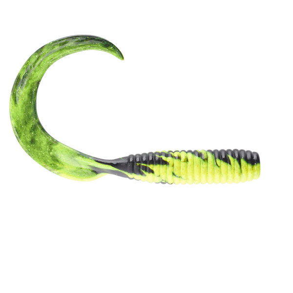 Gulp! 6" Saltwater Grub Softbaits - Black Chart Fuze - 4Pk