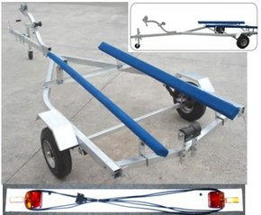 Flat Bed Inflatable Boat Trailer w/Lights, Bearing Buddies