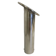 H/Duty Welded Cast 316 Grade SS Flush Mt Angled Rod Holder w/Cap 