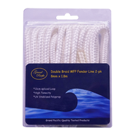 Braided Double Braid Polypropylene Fender Lines 8Mm X 1.8M (2 Pack)