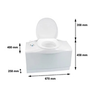 C402 12V Build-In Cassette Toilet With Door-Left Hand