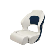 Pilot Super Deluxe Seat w/Flip Up Standing Support - White w/Navy Edge Trim