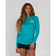 Drawn In Circles Womans Hooded Long Sleeve Sunshirt - Sea Green