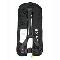 Manual 150N Inflatable Lifejacket W/Deck Harness Black