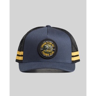 Caught Fk All Twill Trucker Cap - Navy/Yellow