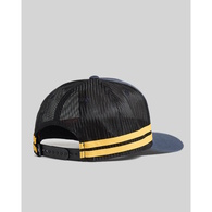 Caught Fk All Twill Trucker Cap - Navy/Yellow