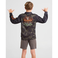 The Kraken Captain Youth Boys Fishing Jersey UPF50+  - Olive