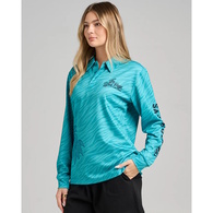 Good Vibes And High Tides Womens Fishing Jersey - Aqua