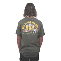 NZ Cheers for the Beers Short Sleeve Tee Shirt - Olive