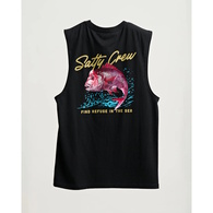 Snapper Sleeveless Muscle Tank Singlet - Black