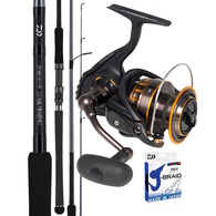 BG 16 6500 Reel /22 TD Saltwater S80-6/8-NZ + Braid +Lure Combo