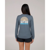 In The Rays Womans Long Sleeve Sunshirt / Fishing Jersey - Fin Blue