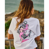 Seahorse Anchor Womens Short Sleeve Tee Shirt - White