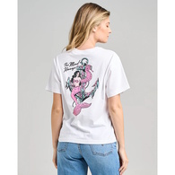 Seahorse Anchor Womens Short Sleeve Tee Shirt - White