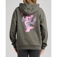 Seahorse Anchor Womens Pullover Fleece - Charcoal