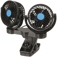 12v Dual 4" Fans with Clamp Mount